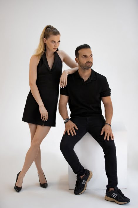 Photo shoot for couple in studio